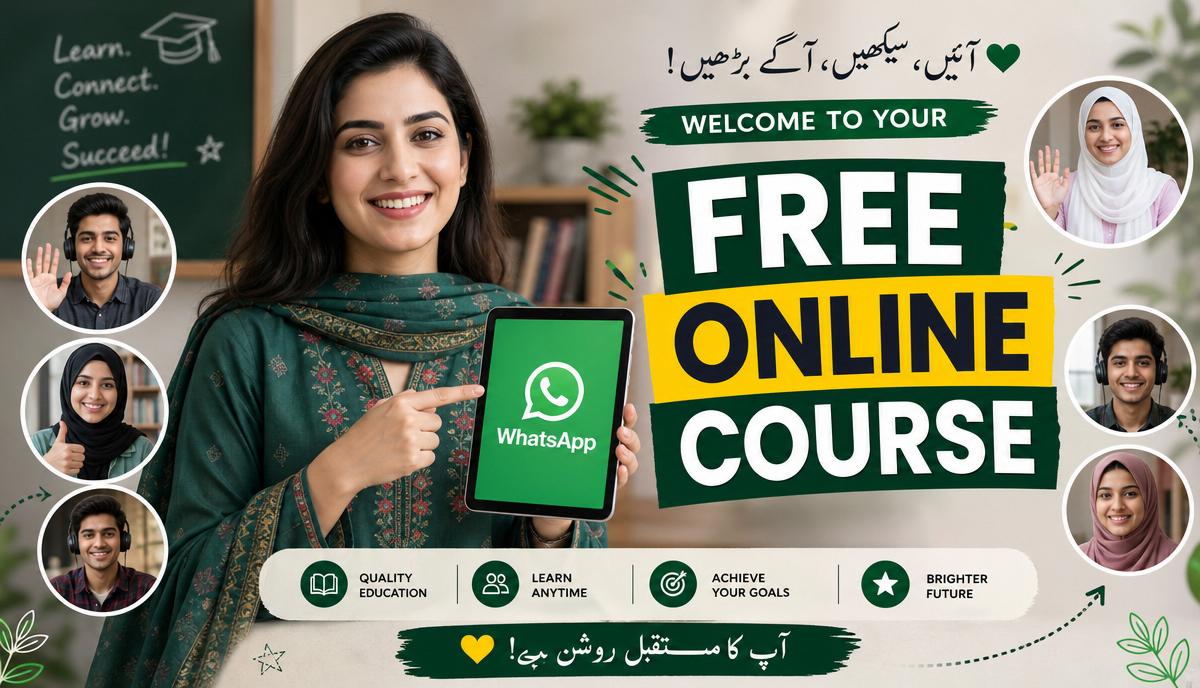 Pakistani teacher offering free online earning WhatsApp course